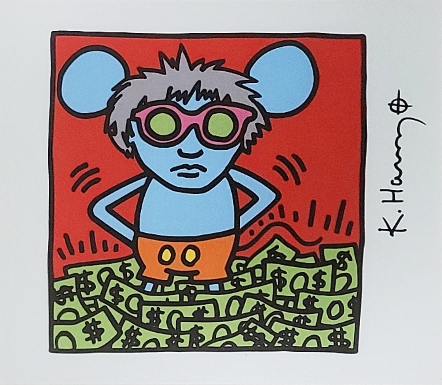 Keith Haring Andy Mouse Giclee Lithographic Print